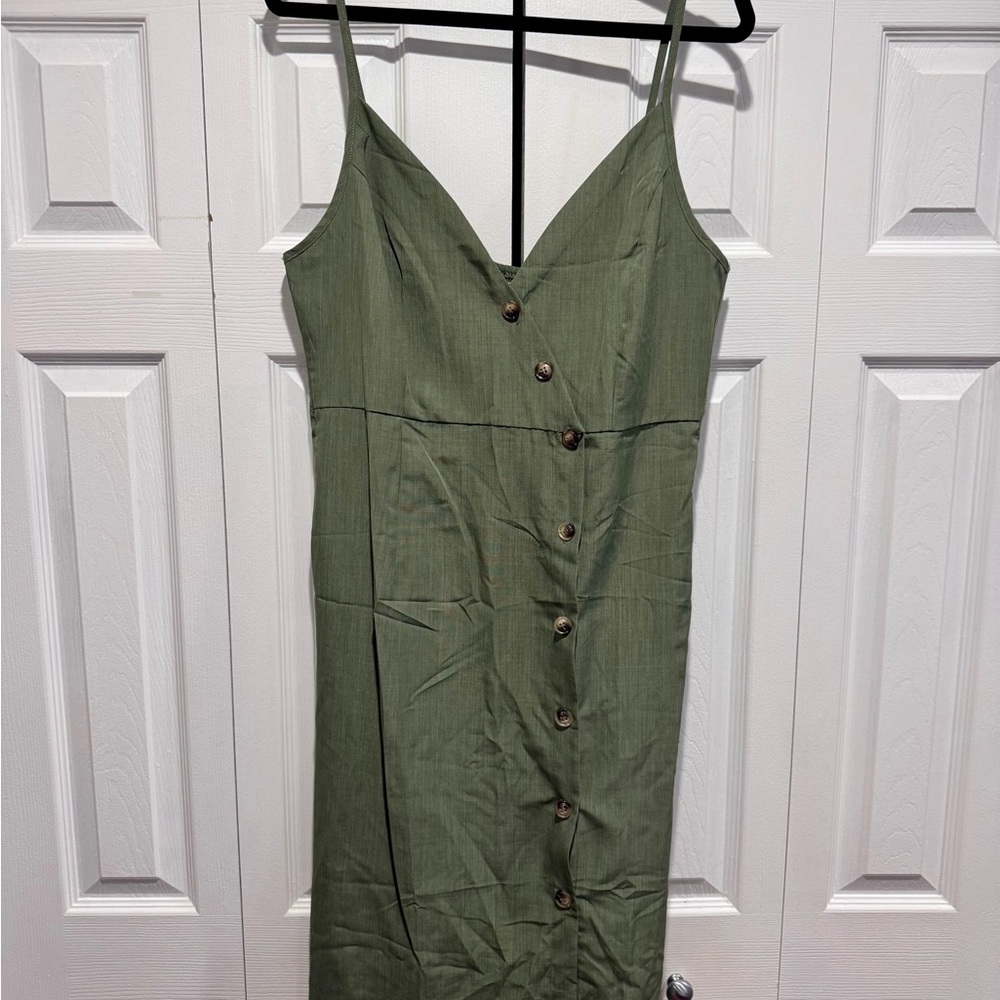 Cupshe Green Button-Down Dress